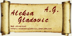 Aleksa Gladović vizit kartica